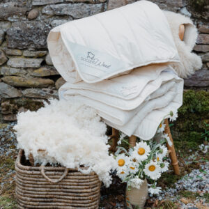 wool duvet and mattress topper set with wool and flowers